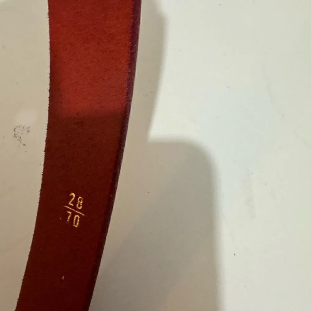 Laura Ashley Red Leather Belt Boho 28/70 VTG Made in England